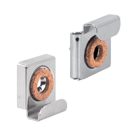 Prime-Line Mirror Hanger Clip Set, For 1/4 in. Thick Glass, Stamped Steel, Chrome U 10246